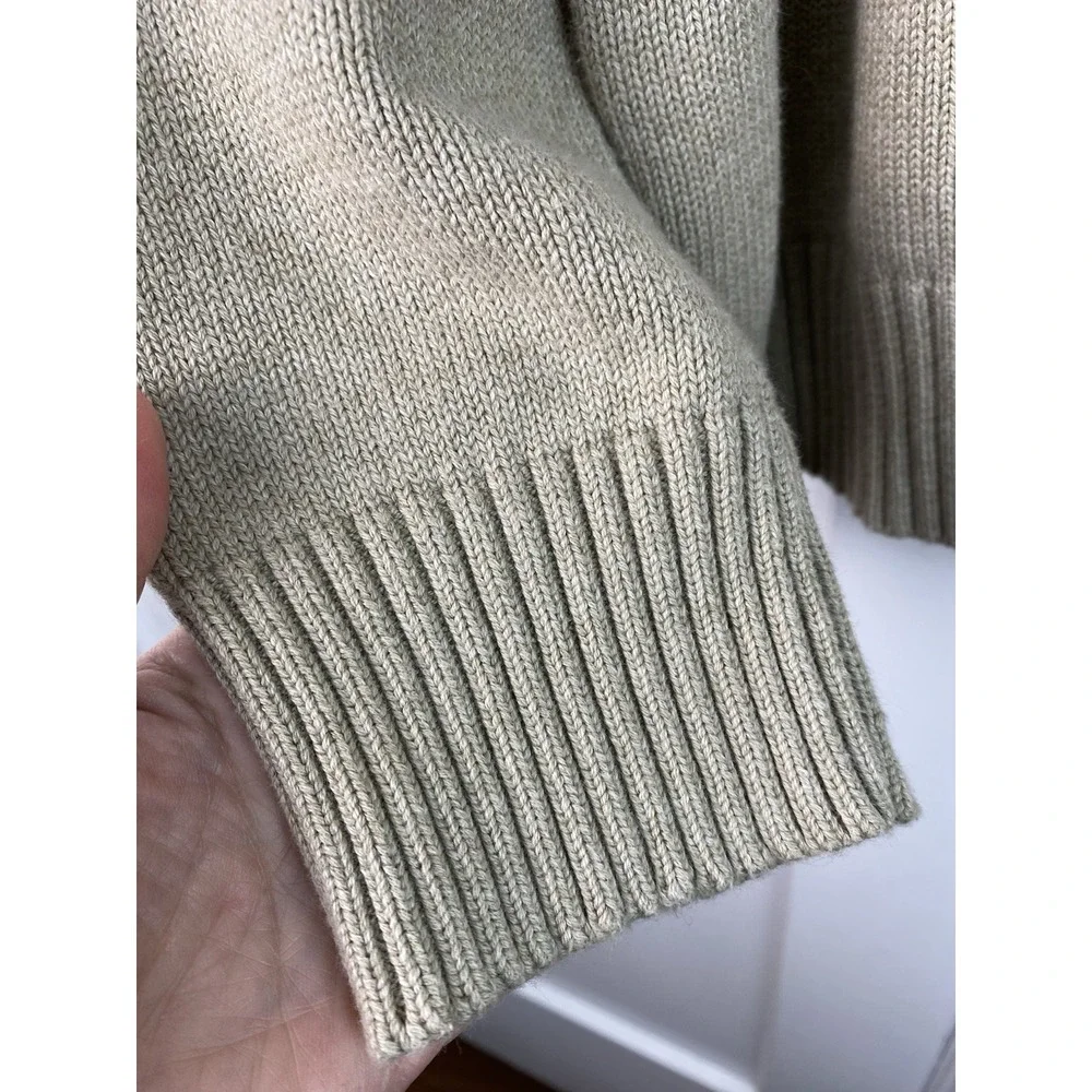Eddie Bauer Men's L Sand Combed Cotton Classic Crew Neck Pullover Sweater - Picture 2 of 6